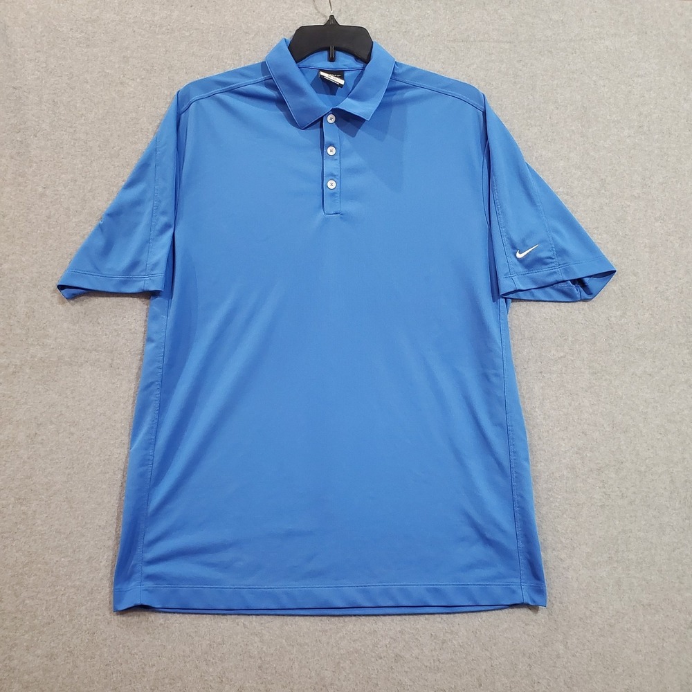 Nike Shirt Men's Size XL Golf Polo Dri Fit Stay Cool Blue Short Sleeve EUC‎